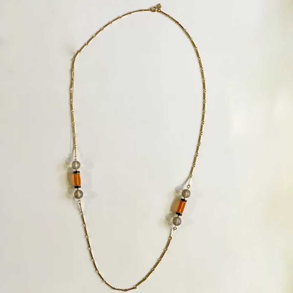 Vintage Sara Coventry Orange, Black and Clear Bea… - image 3