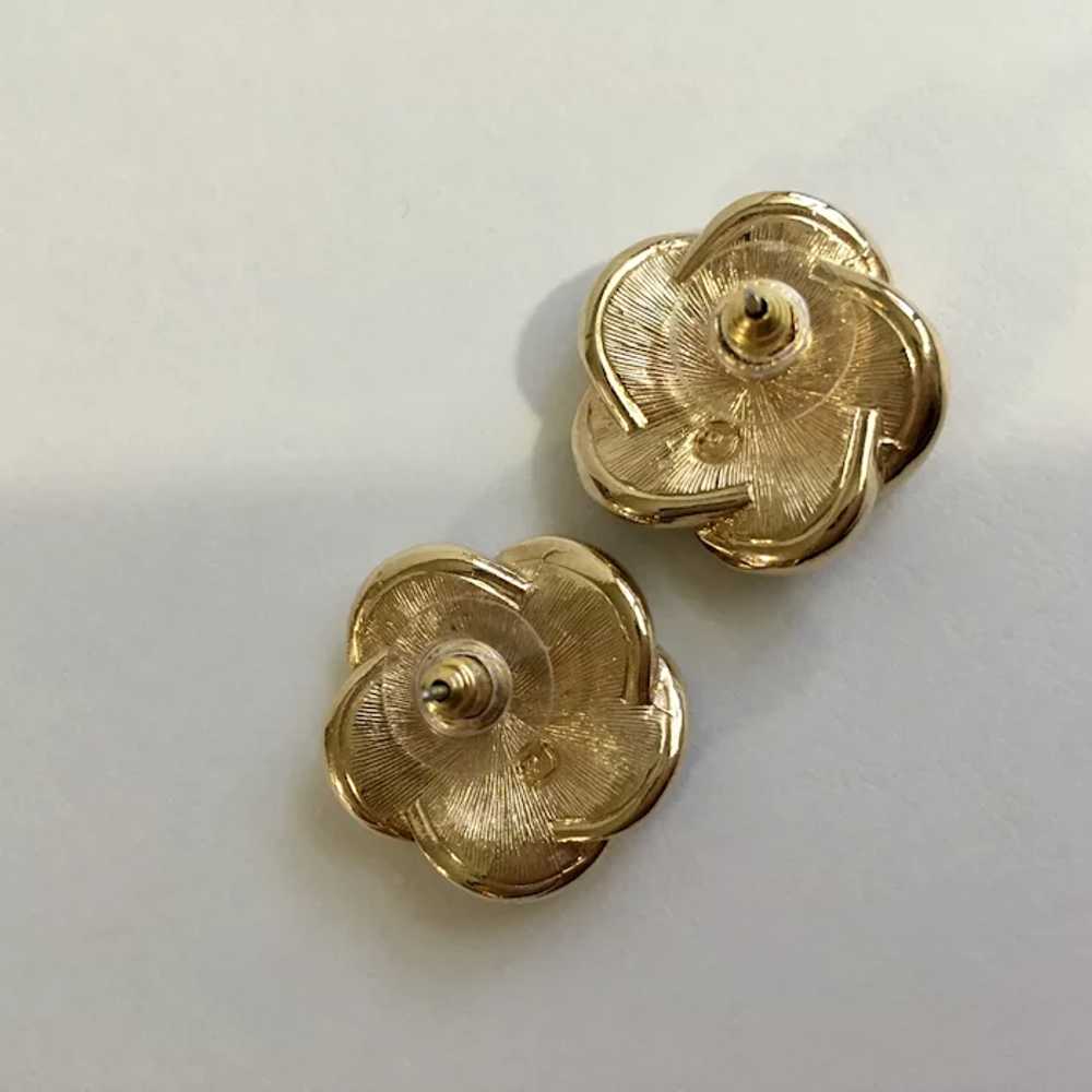 Swarovski Crystal Earrings Black and Gold-Tone Sp… - image 4