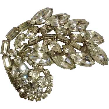 WEISS Large Rhinestone Diamante Crystal Pin Brooc… - image 1