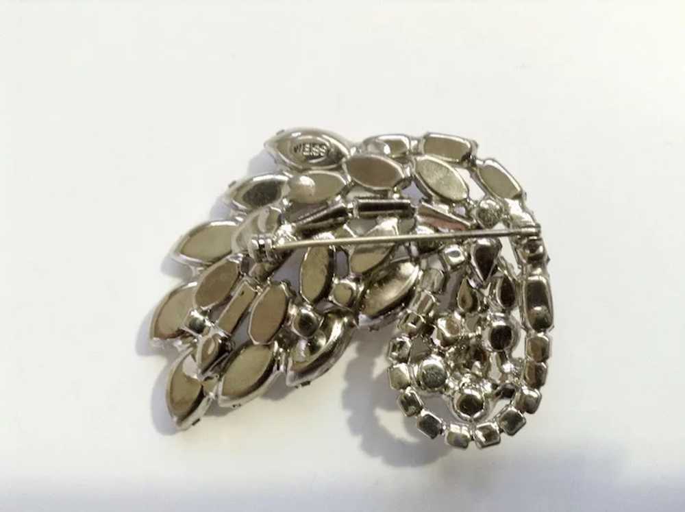 WEISS Large Rhinestone Diamante Crystal Pin Brooc… - image 4