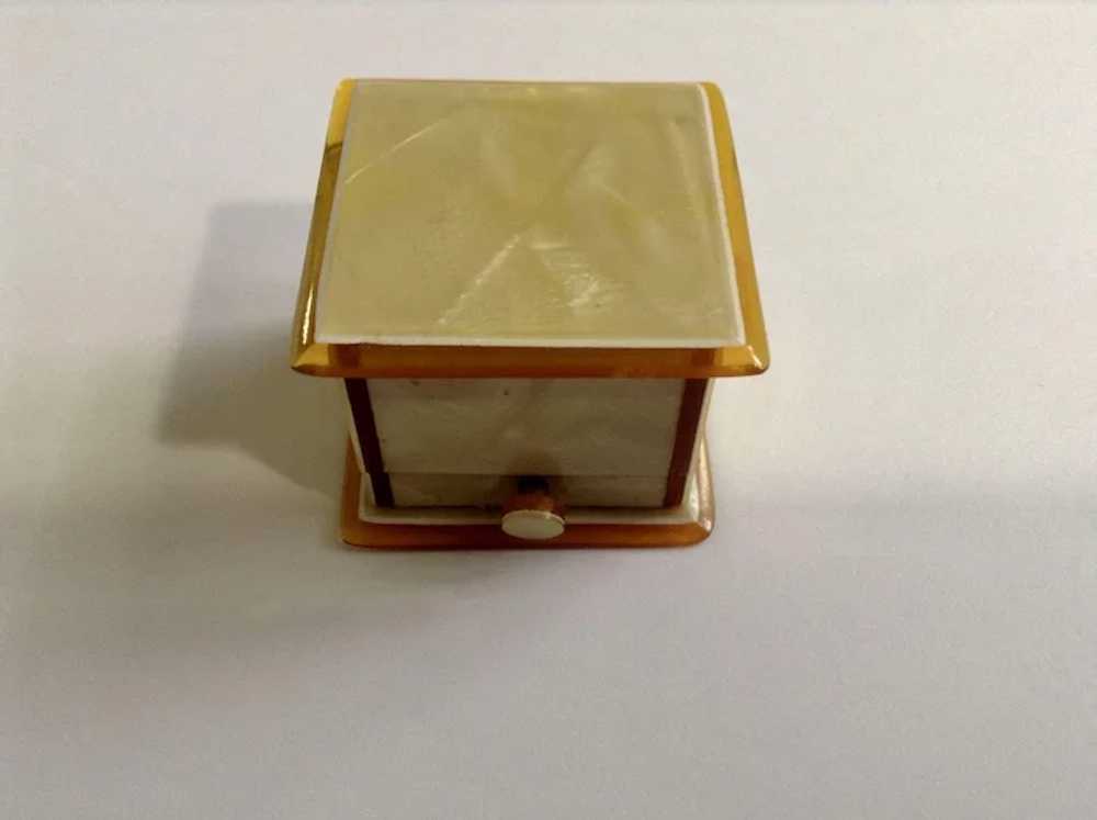 Art Deco Ring and Celluloid Box 1923 Ruby Glass C… - image 7