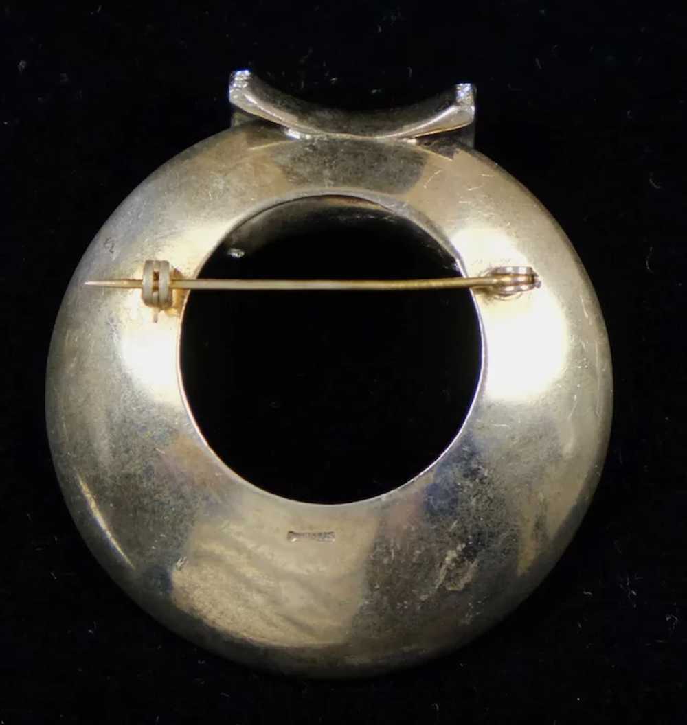 Striking Gold Vermeil Sterling Abstract Circle Pin - image 7
