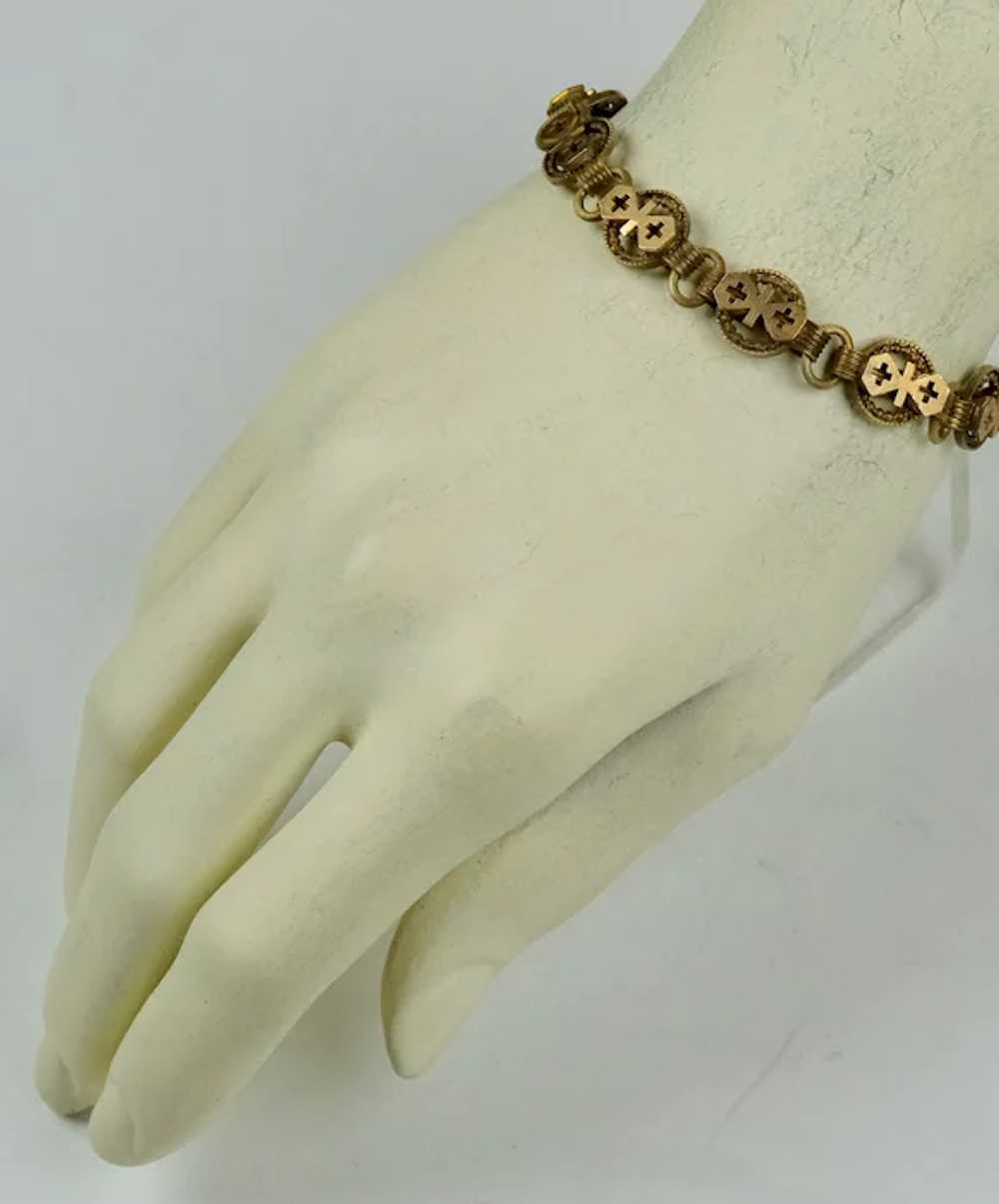 Victorian 9K Gold Fronts Book Chain Bracelet - image 3