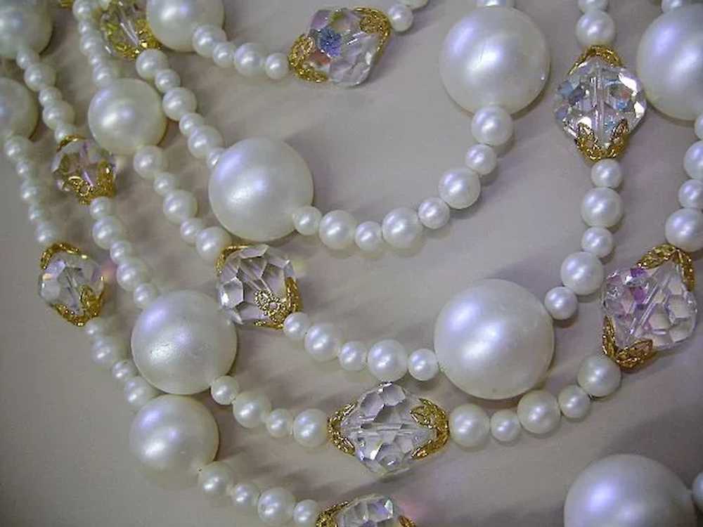 VINTAGE Laguna Pearl Beaded 5 Strand Necklace  Bi… - image 6