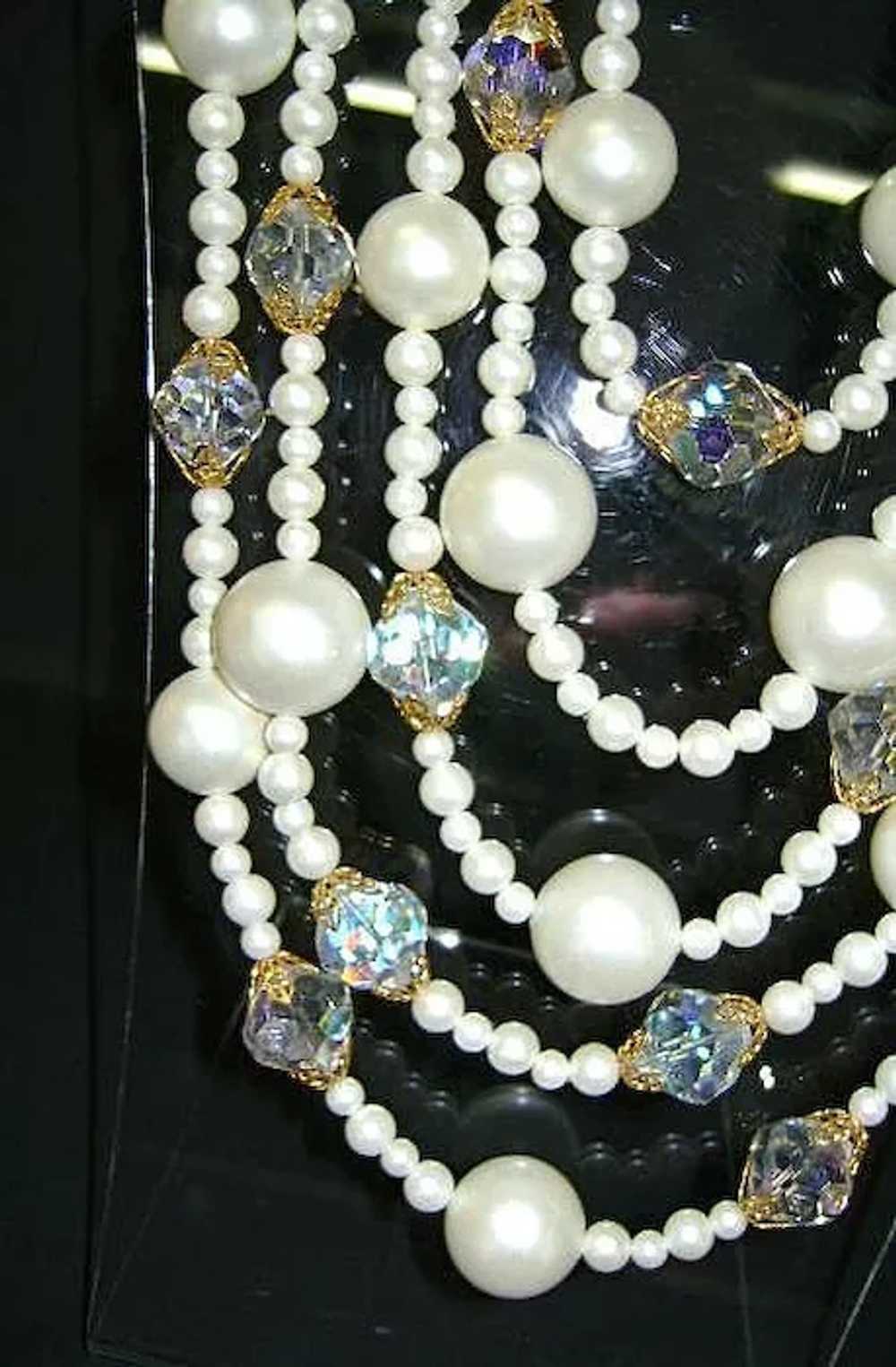 VINTAGE Laguna Pearl Beaded 5 Strand Necklace  Bi… - image 7