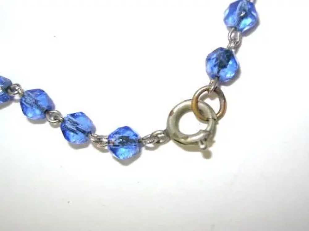 VINTAGE Blue Beaded Necklace "Sweet Sixteen" - image 5