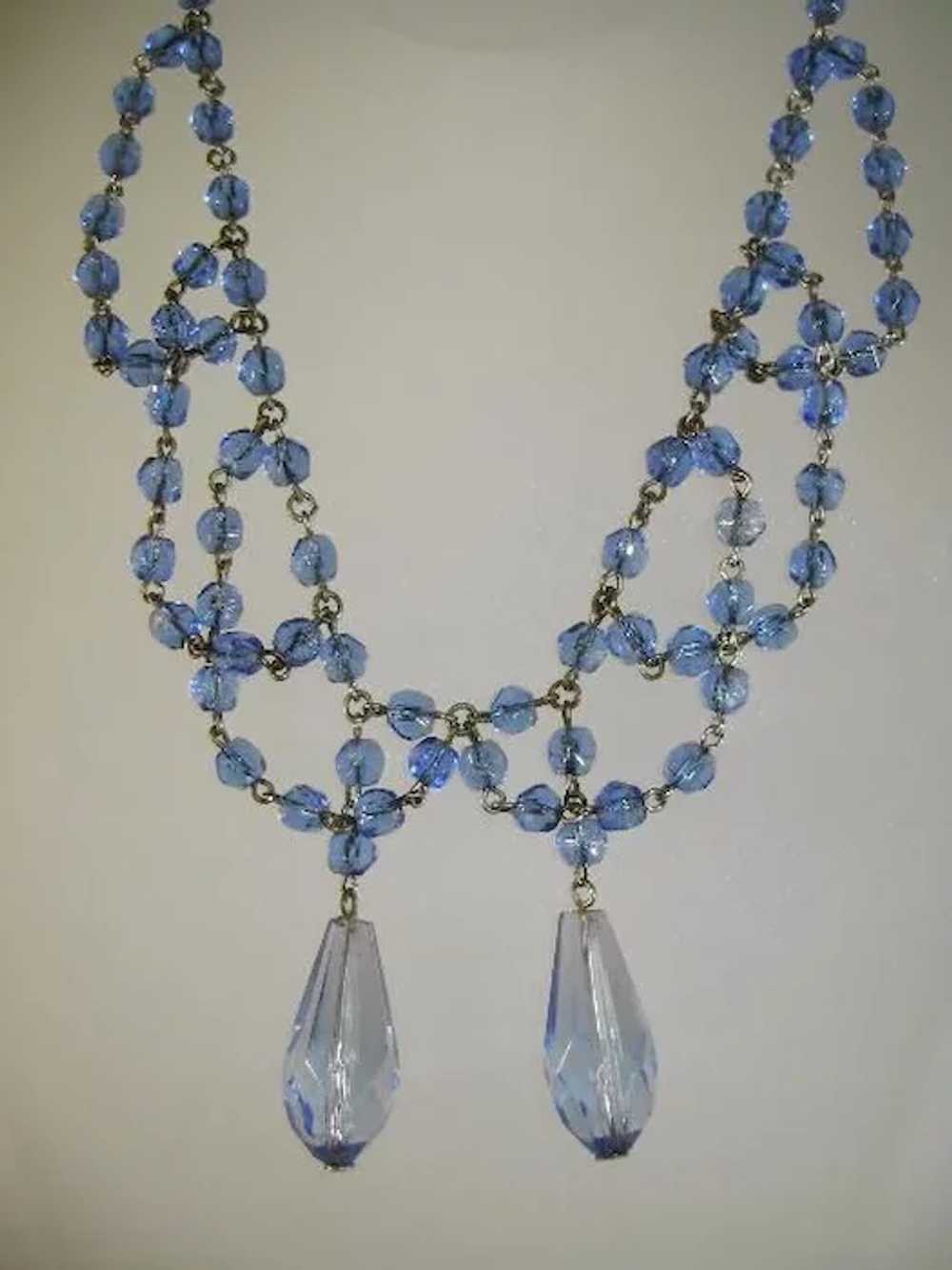 VINTAGE Blue Beaded Necklace "Sweet Sixteen" - image 6