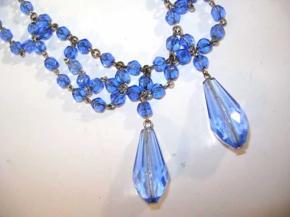 VINTAGE Blue Beaded Necklace "Sweet Sixteen" - image 8