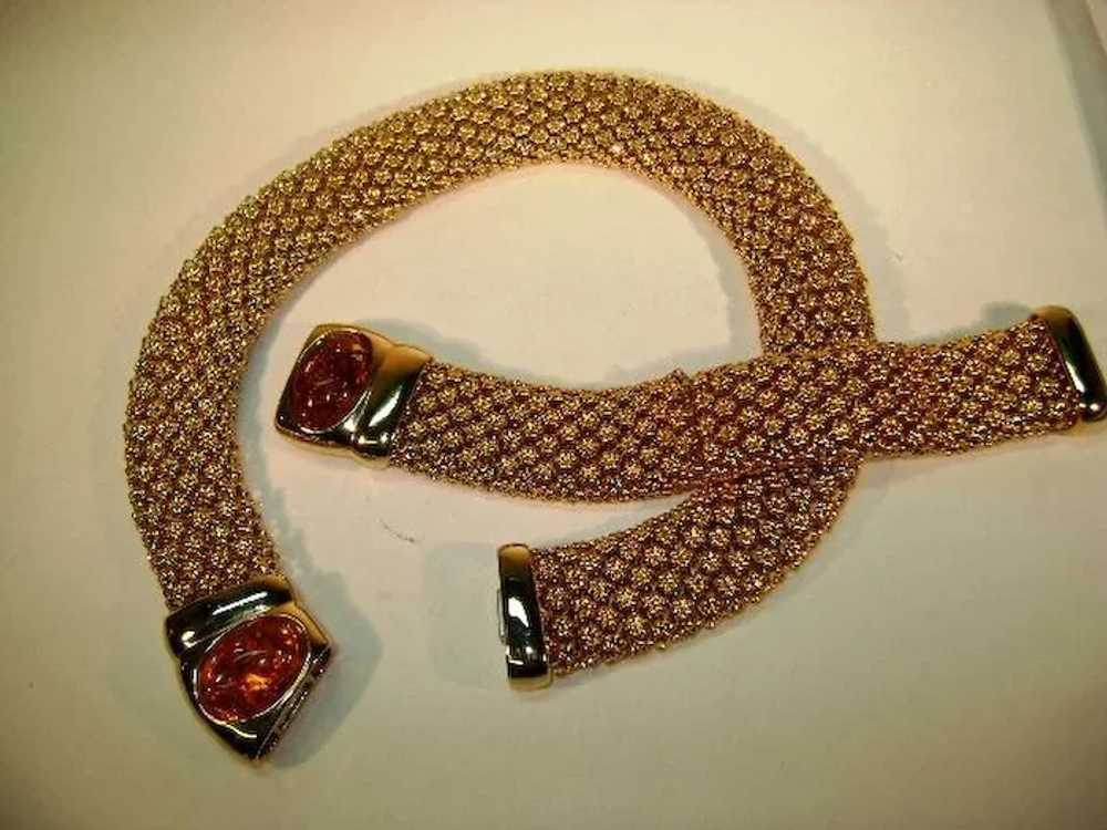 VINTAGE Stovepipe style Necklace and Bracelet  Ma… - image 2