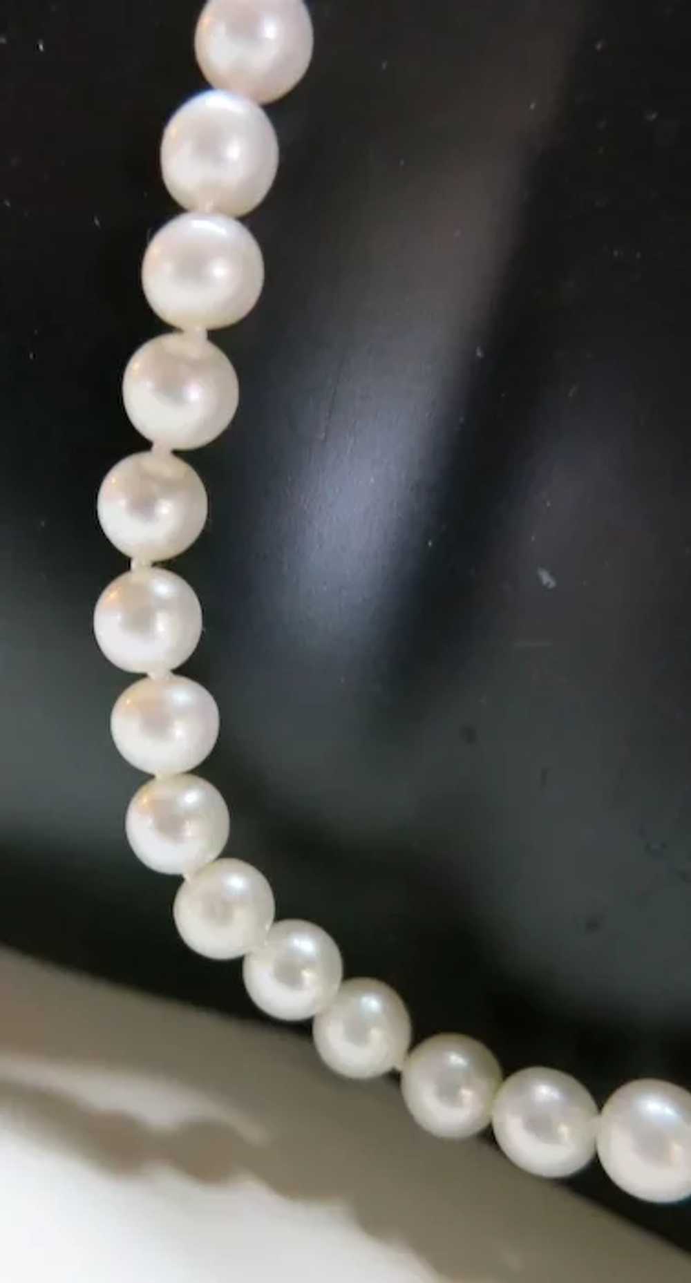 VINTAGE Freshwater Pearls 6mm Knotted and 14K Clo… - image 2