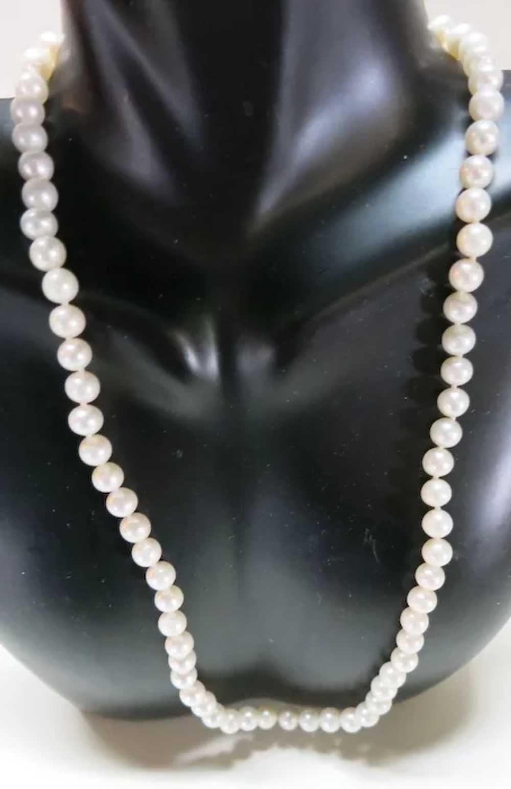 VINTAGE Freshwater Pearls 6mm Knotted and 14K Clo… - image 5