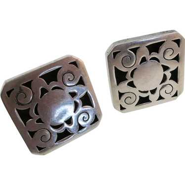 VINTAGE Mexican Sterling Large Hand-made Cuff Link