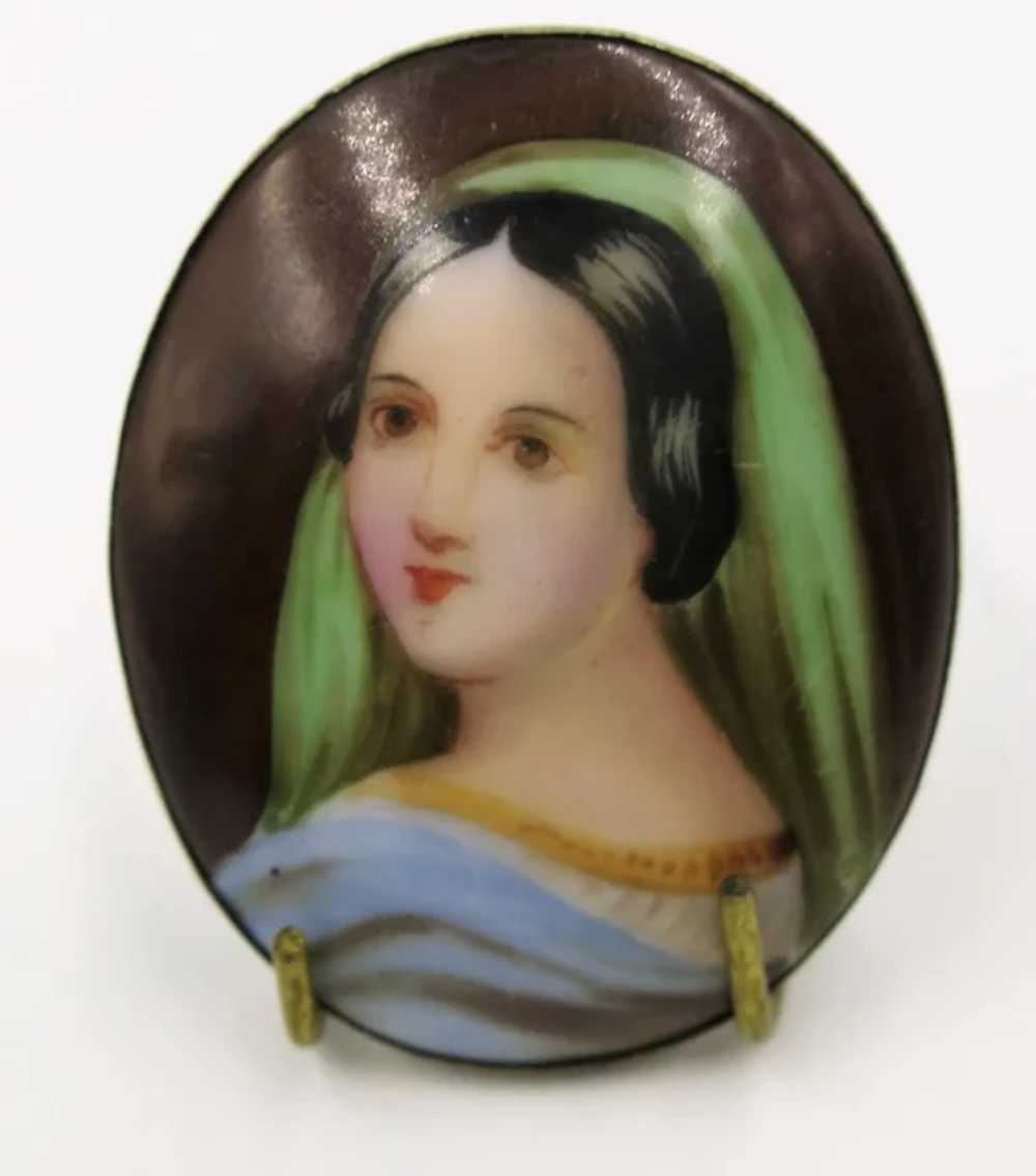 VINTAGE Small Portrait either hand-painted or tra… - image 7