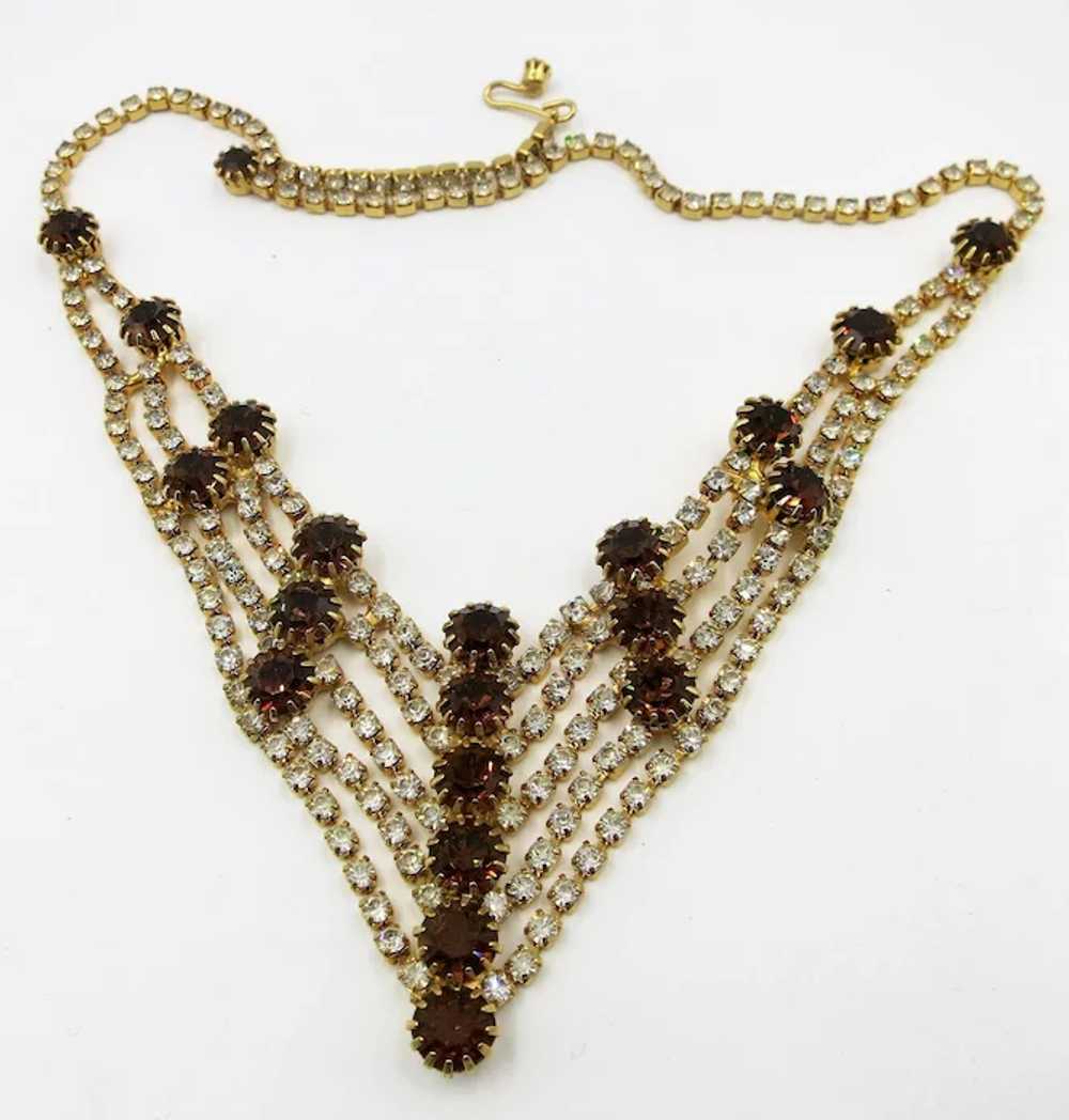 VINTAGE Unsign Beauty Rhinestone Necklace and Ear… - image 4