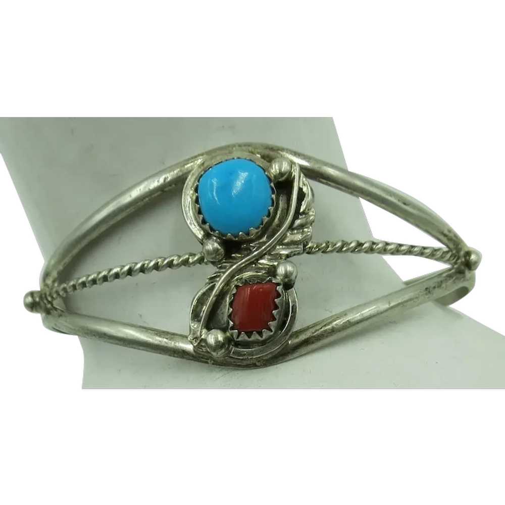 VINTAGE Smaller Native American Bracelet  Marked … - image 1