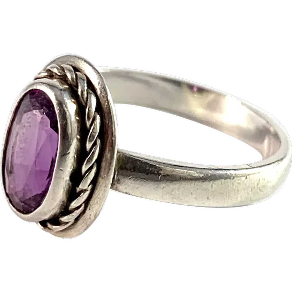 Finland, Vintage 830 Silver Amethyst Ring. - image 1