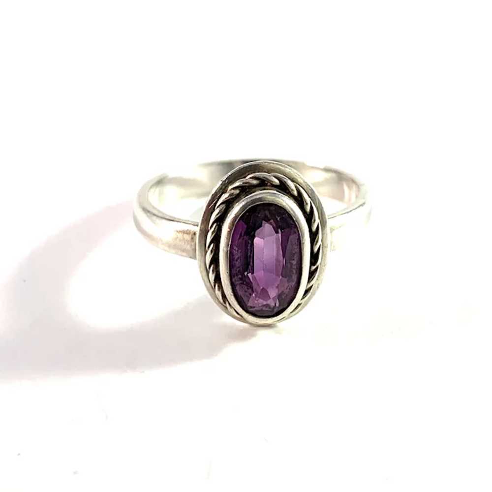 Finland, Vintage 830 Silver Amethyst Ring. - image 2