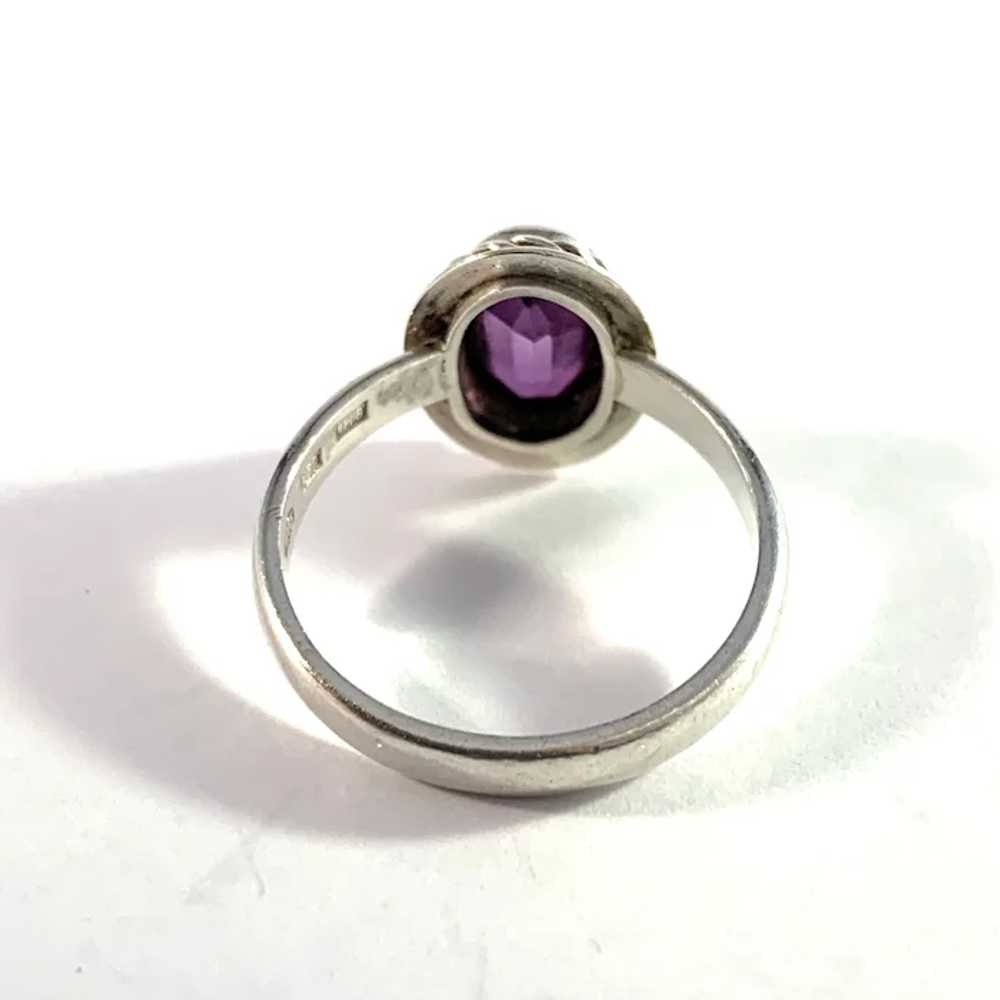 Finland, Vintage 830 Silver Amethyst Ring. - image 4