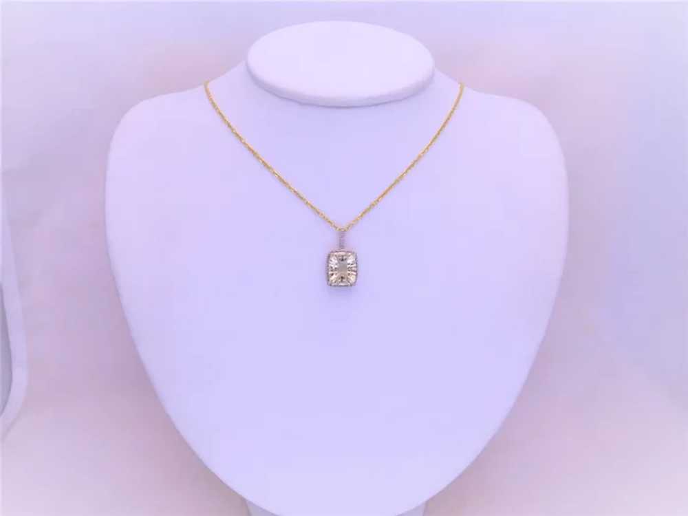 10k Gold Crystal and Diamond Pendant - image 5