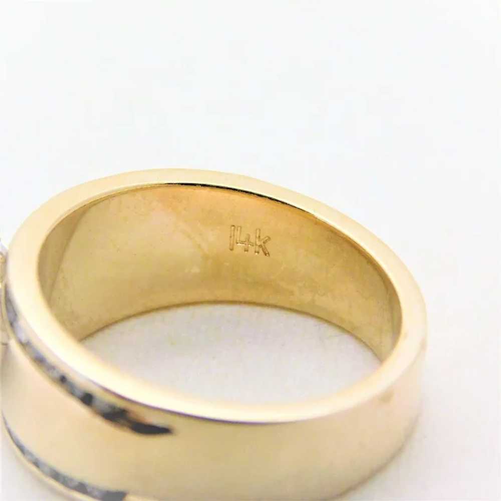Vintage 14k Gold 1ct Diamond Cocktail Ring - image 5