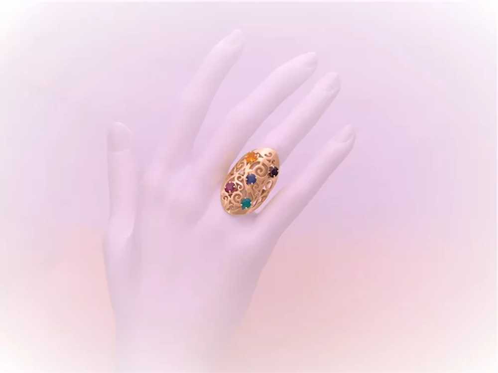 Vintage 14k Gold Multi Gemstone and Diamond Mothe… - image 7