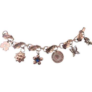 Fabulous Sterling Garden Theme Charm Bracelet, Da… - image 1