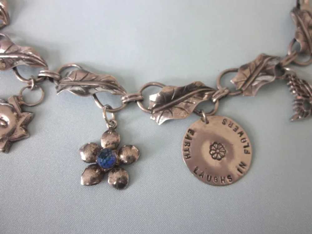 Fabulous Sterling Garden Theme Charm Bracelet, Da… - image 3