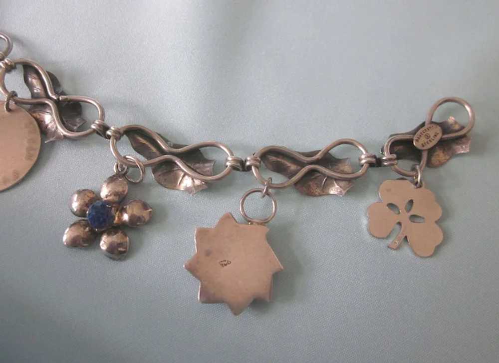 Fabulous Sterling Garden Theme Charm Bracelet, Da… - image 4