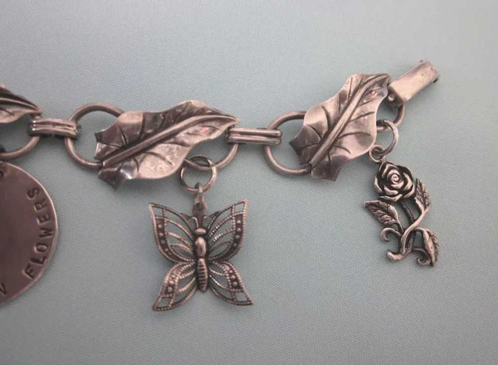 Fabulous Sterling Garden Theme Charm Bracelet, Da… - image 8