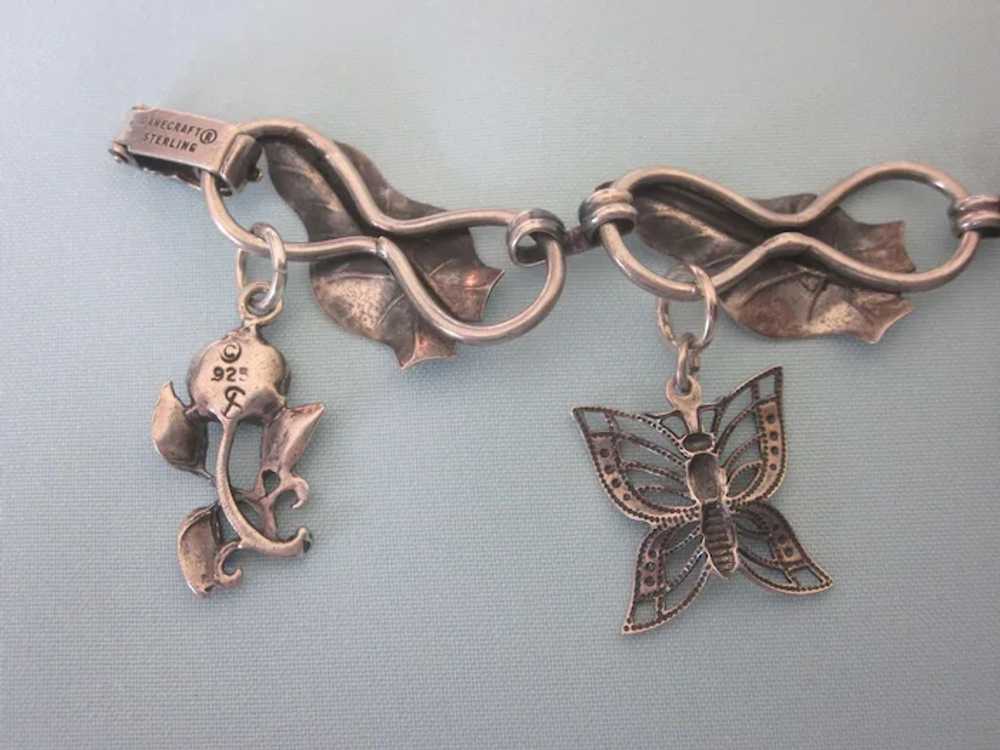 Fabulous Sterling Garden Theme Charm Bracelet, Da… - image 9