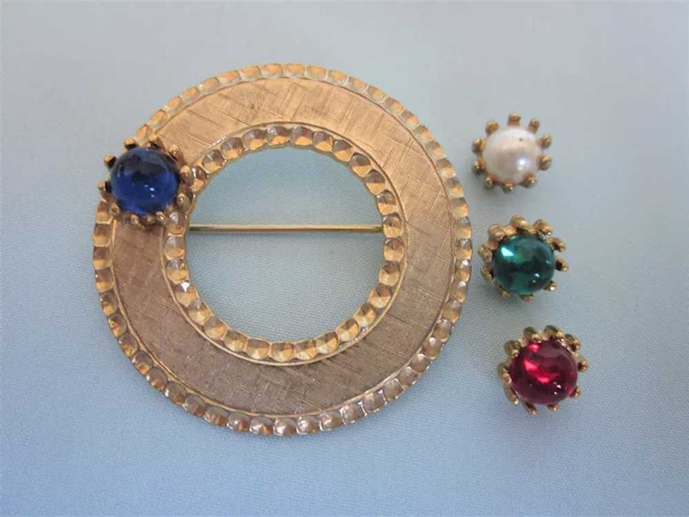 Vintage Signed Beaujewls Convertible Circle Pin i… - image 2