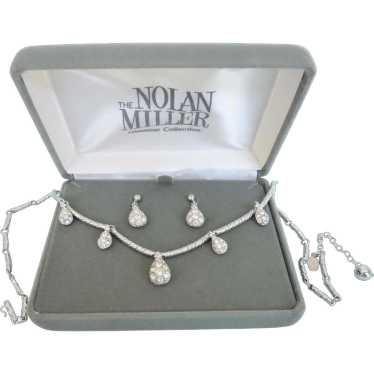 Dazzling Nolan Miller Necklace & Earring Set - Rh… - image 1