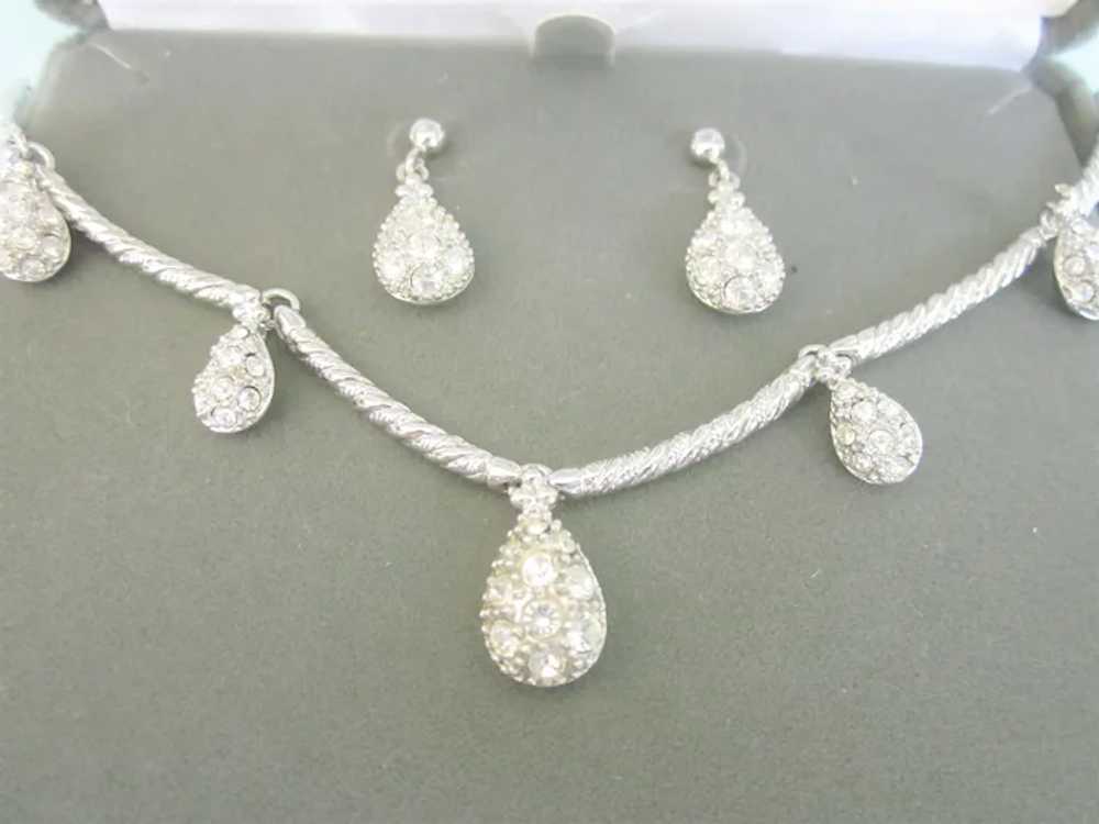 Dazzling Nolan Miller Necklace & Earring Set - Rh… - image 2