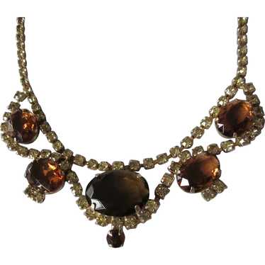 Vintage Mid-20th Century Rootbeer and Citrine Rhi… - image 1