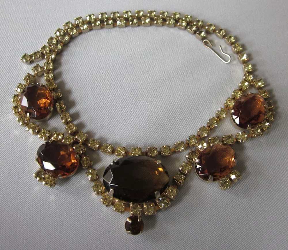 Vintage Mid-20th Century Rootbeer and Citrine Rhi… - image 2