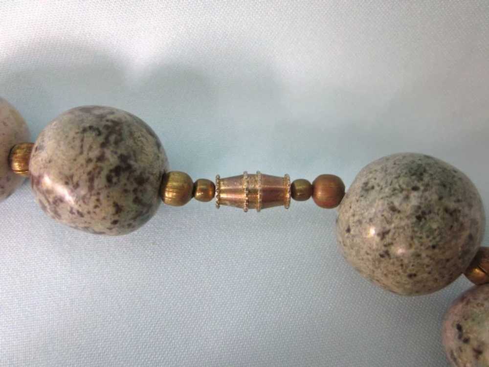 Vintage Chunky Gemstone Bead 23" Necklace - Gorge… - image 2