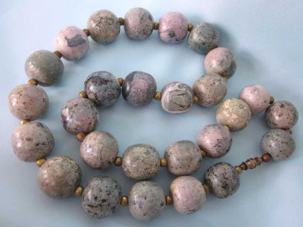 Vintage Chunky Gemstone Bead 23" Necklace - Gorge… - image 3