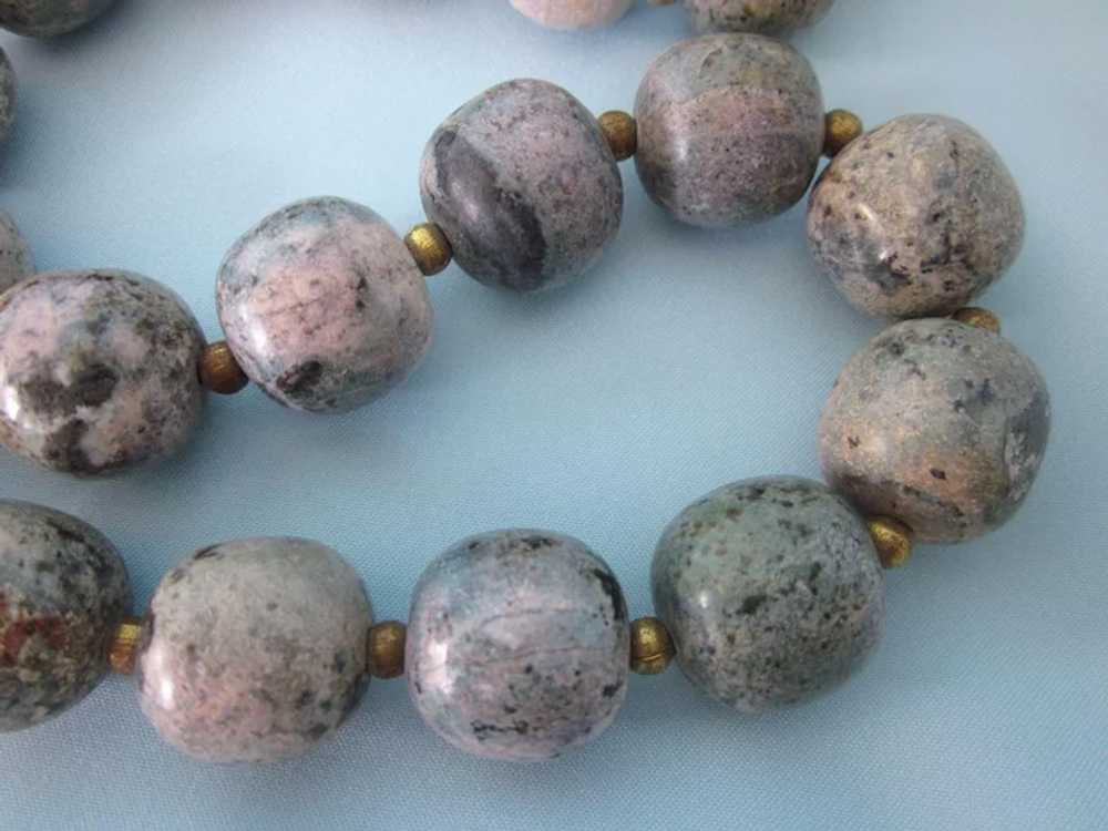 Vintage Chunky Gemstone Bead 23" Necklace - Gorge… - image 4