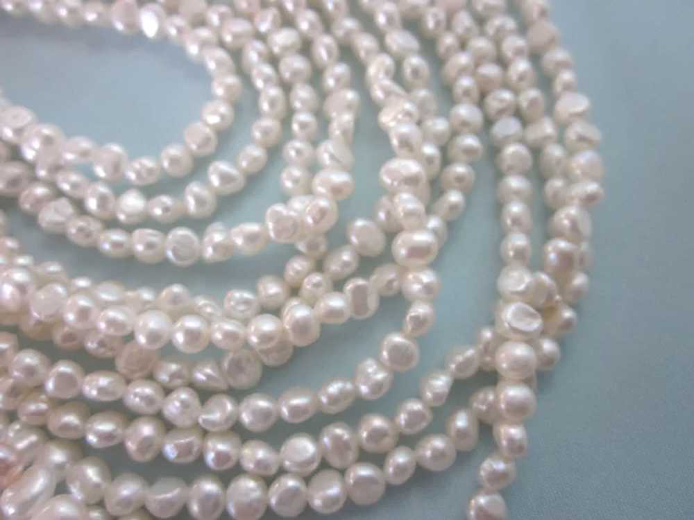 Stunning Signed Five Strand Freshwater Pearl 36" … - image 2