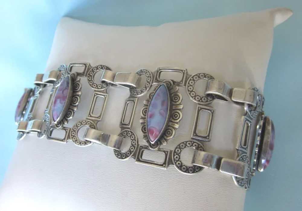 Fabulous Pre-Eagle Mexican Sterling Silver Wide B… - image 3