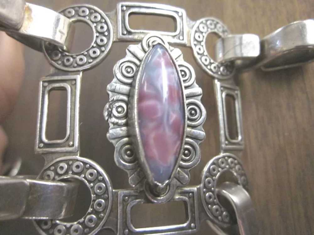 Fabulous Pre-Eagle Mexican Sterling Silver Wide B… - image 8