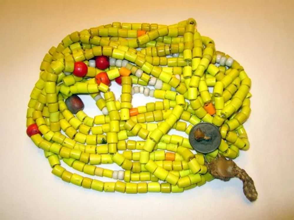 Authentic Large Yellow Tile Beaded Necklace From … - image 4