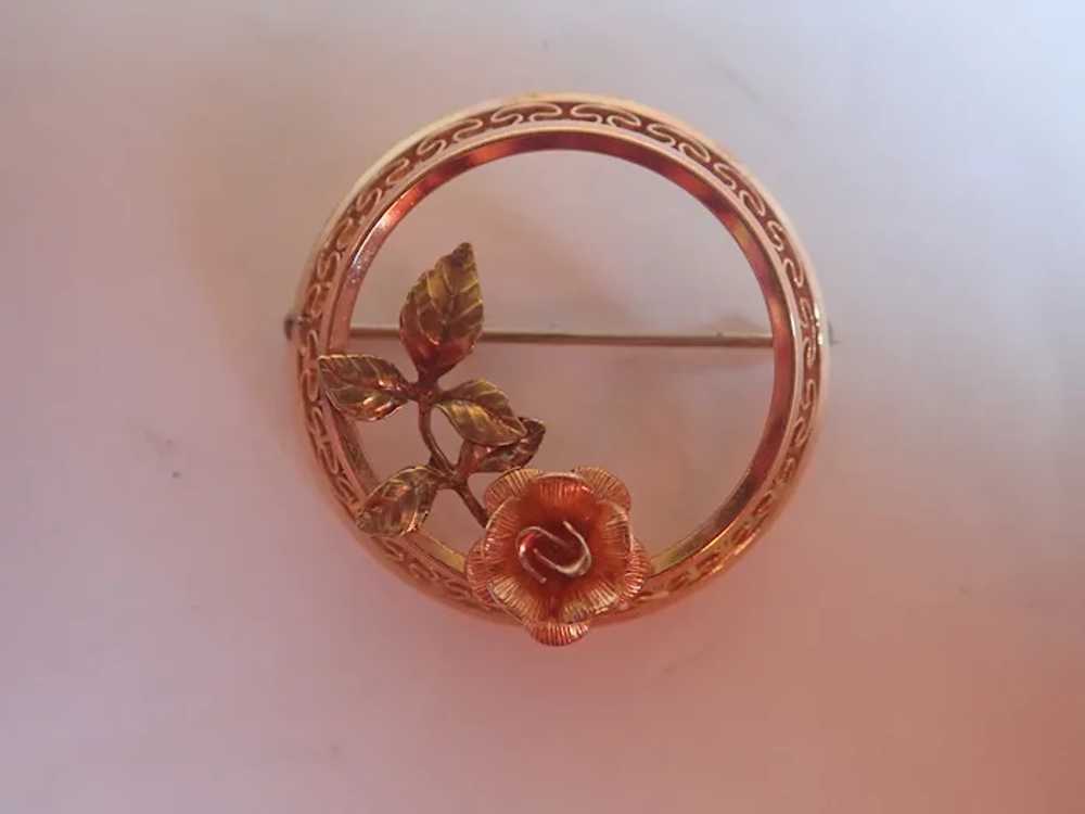 Vintage Krementz 14k Gold Overlay Rose Scatter Pi… - image 2