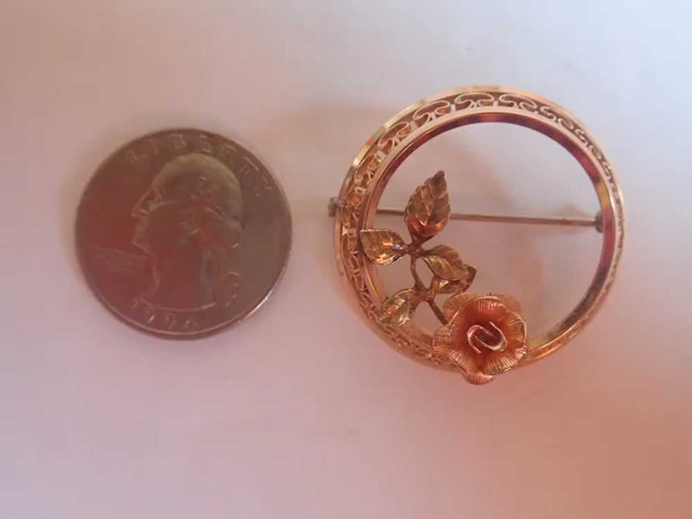 Vintage Krementz 14k Gold Overlay Rose Scatter Pi… - image 3
