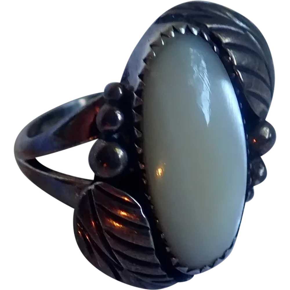 Vintage Native American Sterling Mother Of Pearl … - image 1