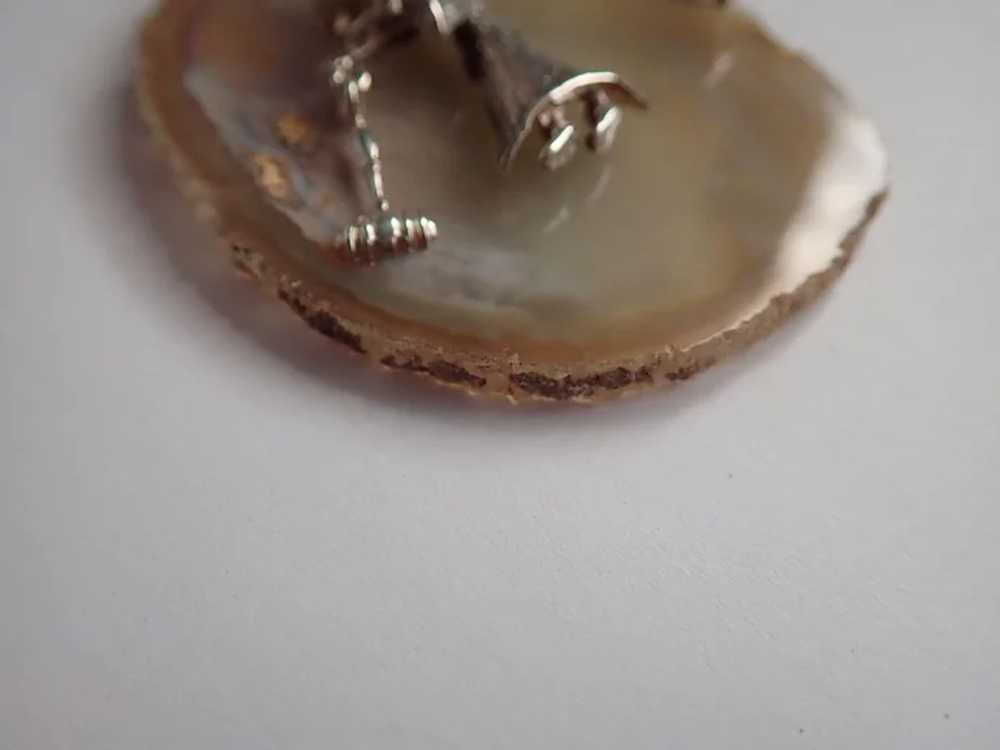 Polished Agate/Geode Sliced Sterling Articulated … - image 3