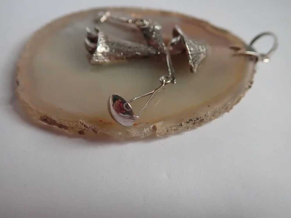 Polished Agate/Geode Sliced Sterling Articulated … - image 4