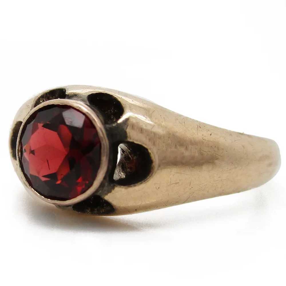 1890 Victorian 14K Yellow Gold and Red Garnet Sta… - image 2