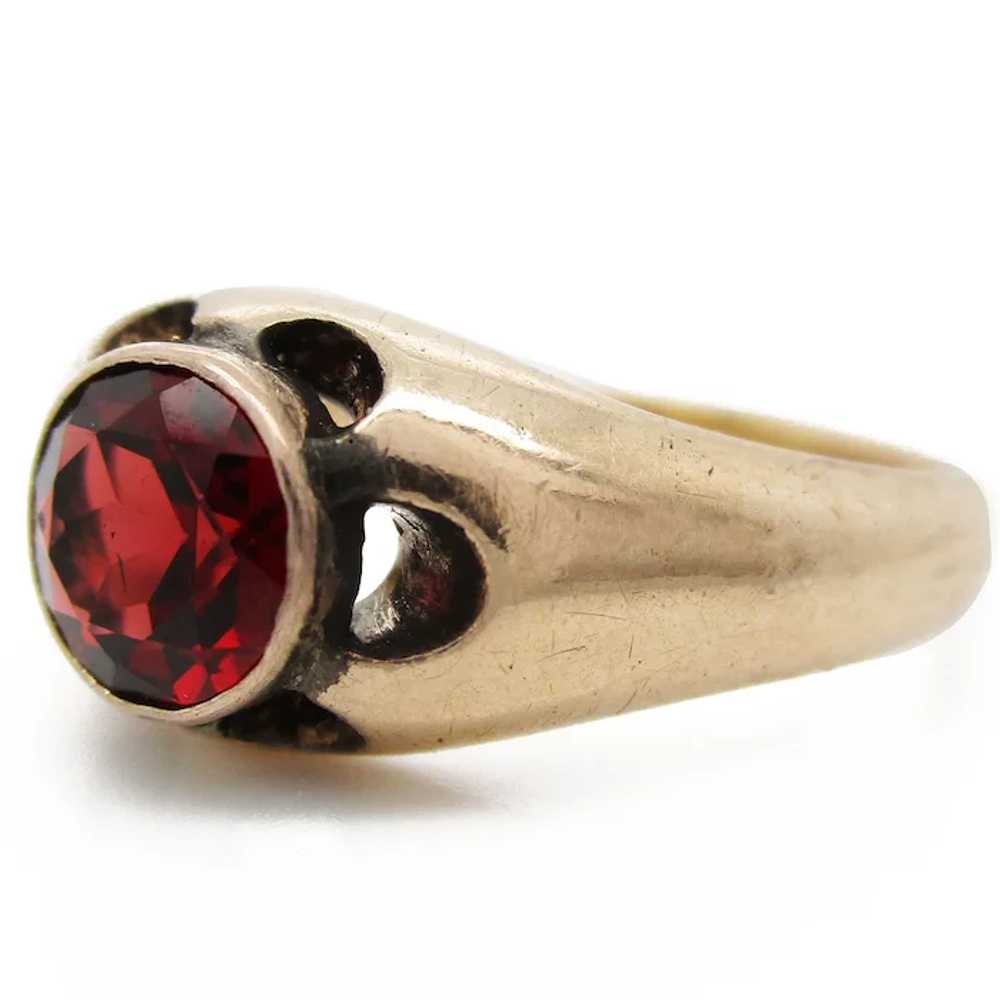 1890 Victorian 14K Yellow Gold and Red Garnet Sta… - image 6