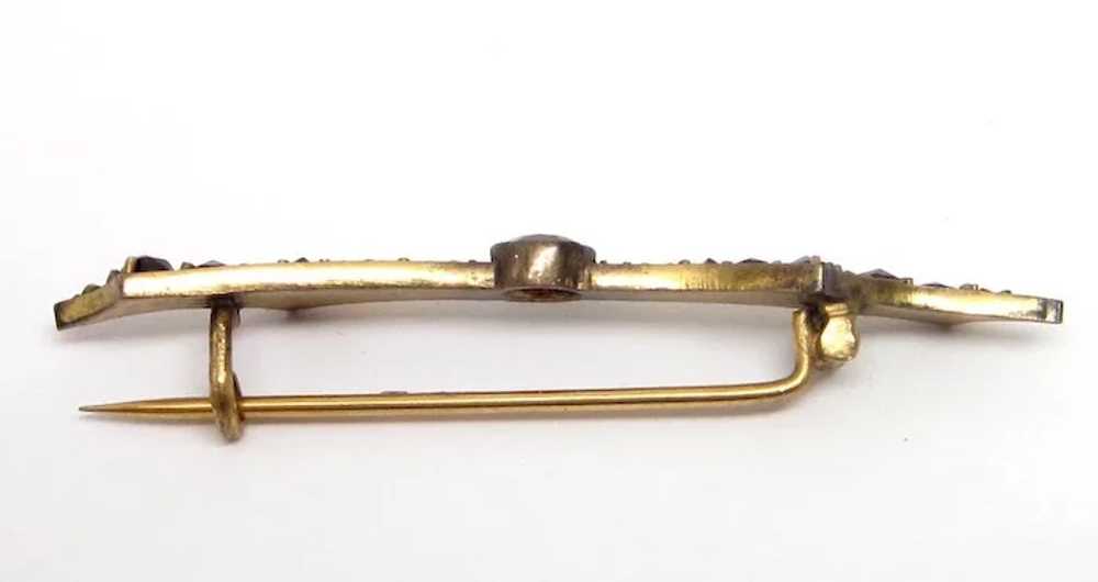 1920 Etruscan Czech Garnet Bar Pin - image 2